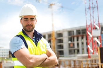 Construction worker young man standing on site-1